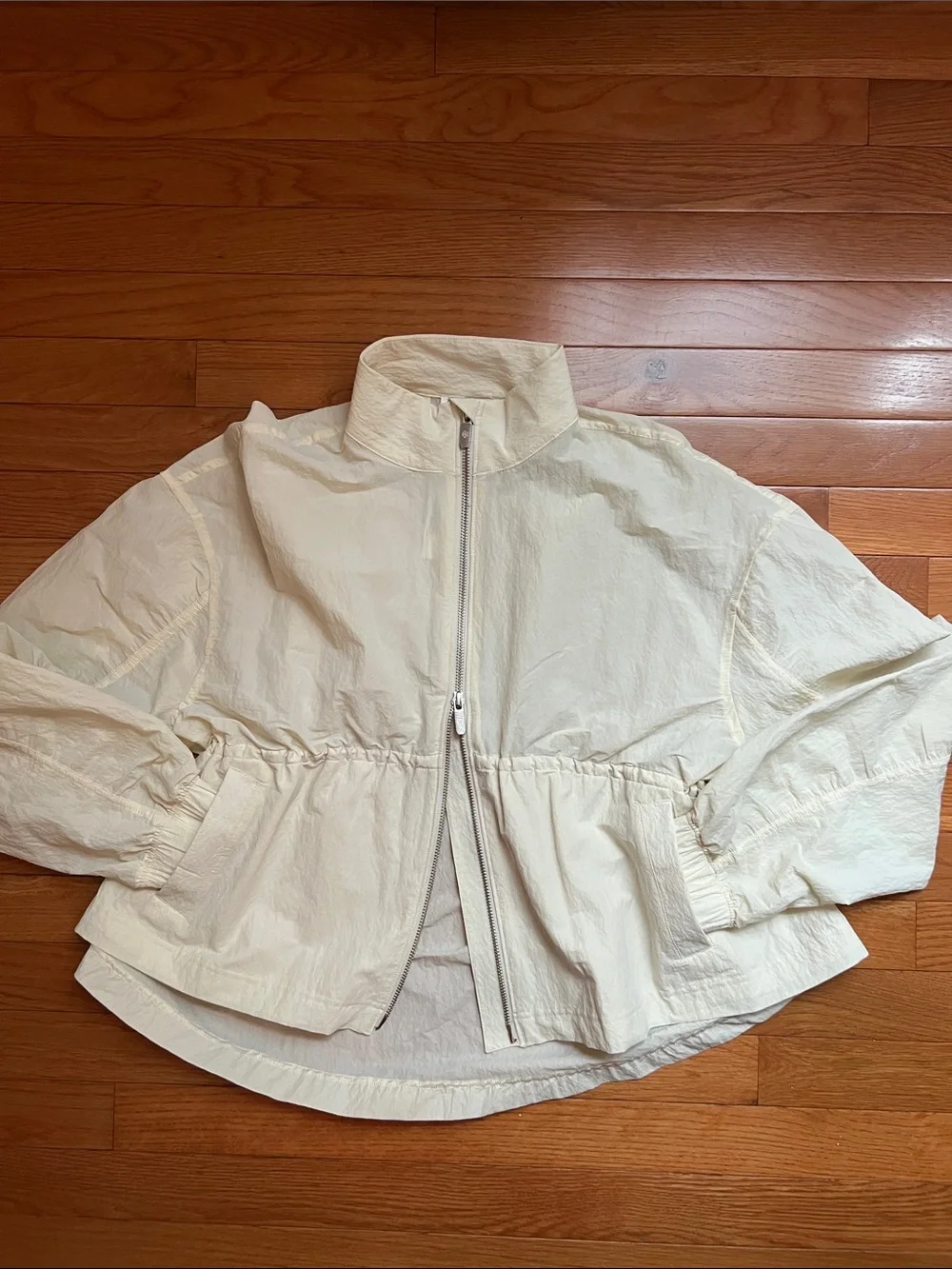 lululemon athletica Cream Drawstring-Waist Zip Jacket